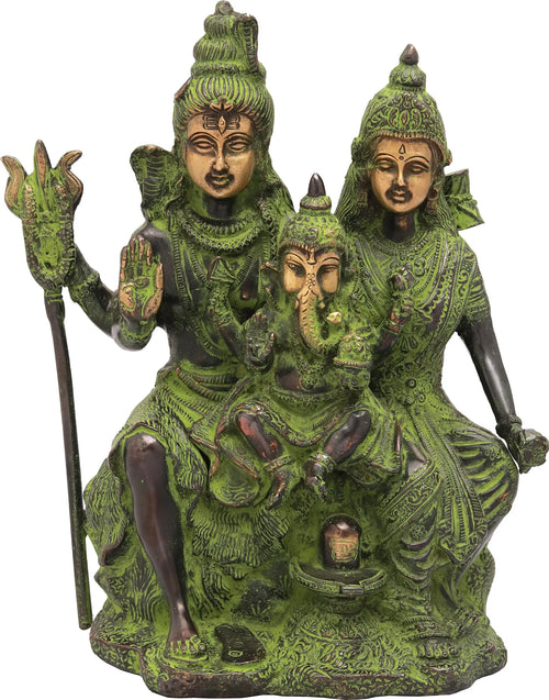 11" Shiva Parivar Family Brass Statue Handmade