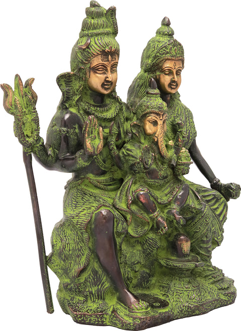 11" Shiva Family (Shiva Parivar) In Brass | Handmade | Made In India