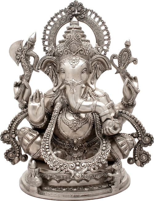 19" Ashirwad Ganesha Handmade Brass Statue