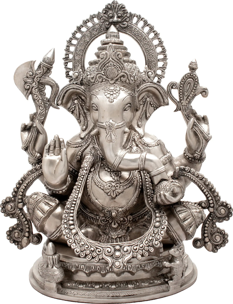19" Ashirwad Ganesha Handmade Brass Statue