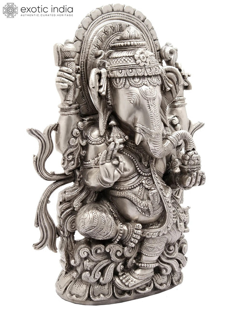 12" Lord Ganesha Brass Sculpture | Handmade | Made in India