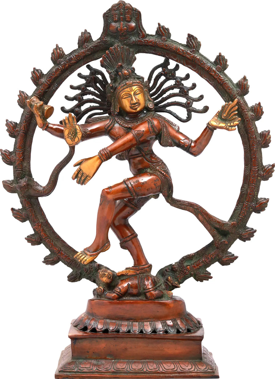 18" Nataraja Brass Statue - Handmade Indian Home Decor