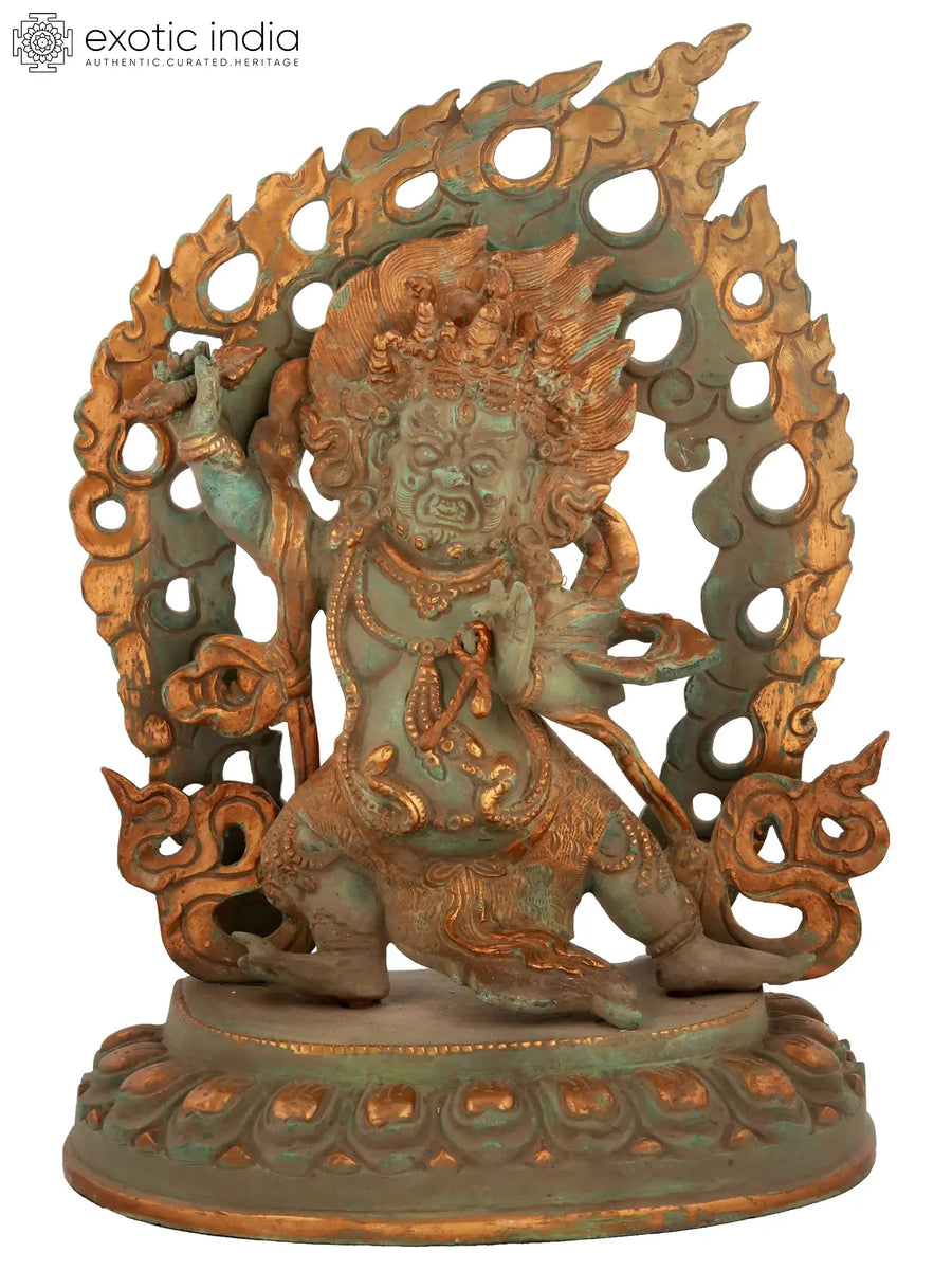 12" Handmade Vajrapani Brass Statue in Warrior Pose