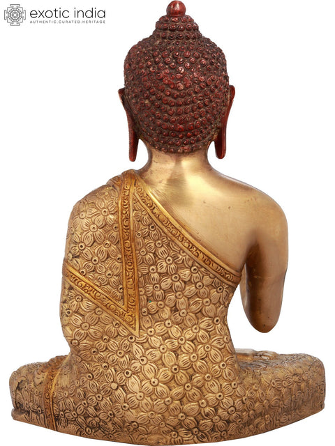 10" Blessing Buddha In Brass | Handmade | Made In India