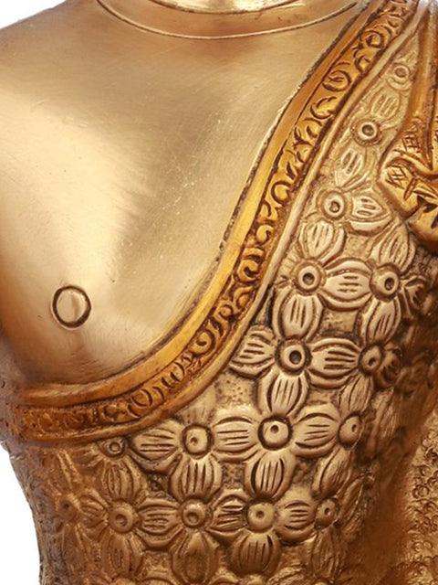 10" Blessing Buddha In Brass | Handmade | Made In India