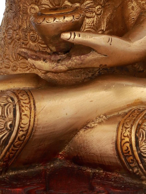 10" Blessing Buddha In Brass | Handmade | Made In India