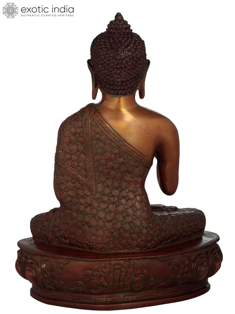 13" Blessing Buddha In Brass | Handmade | Made In India