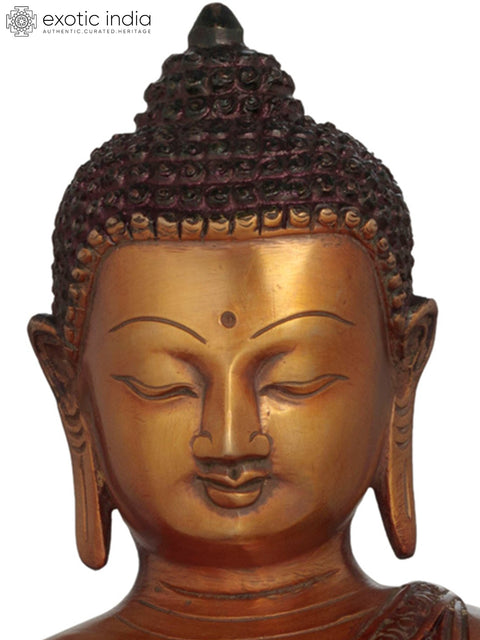13" Blessing Buddha In Brass | Handmade | Made In India