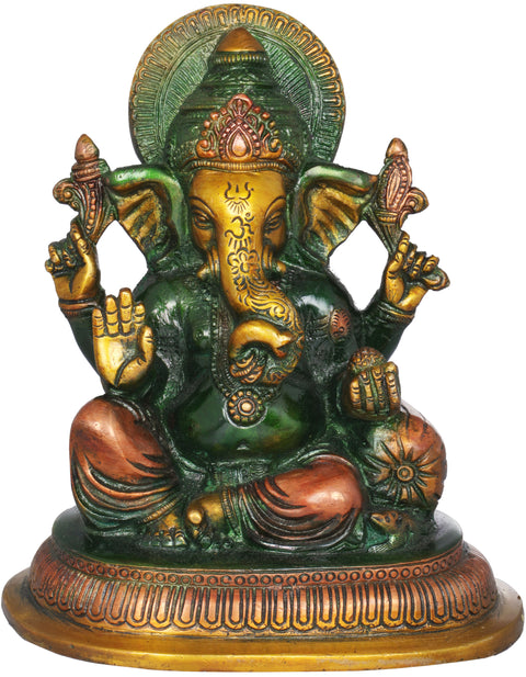 7" Ashirwad Ganesha In Brass | Handmade | Made In India