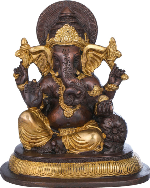 7" Ashirwad Ganesha In Brass | Handmade | Made In India