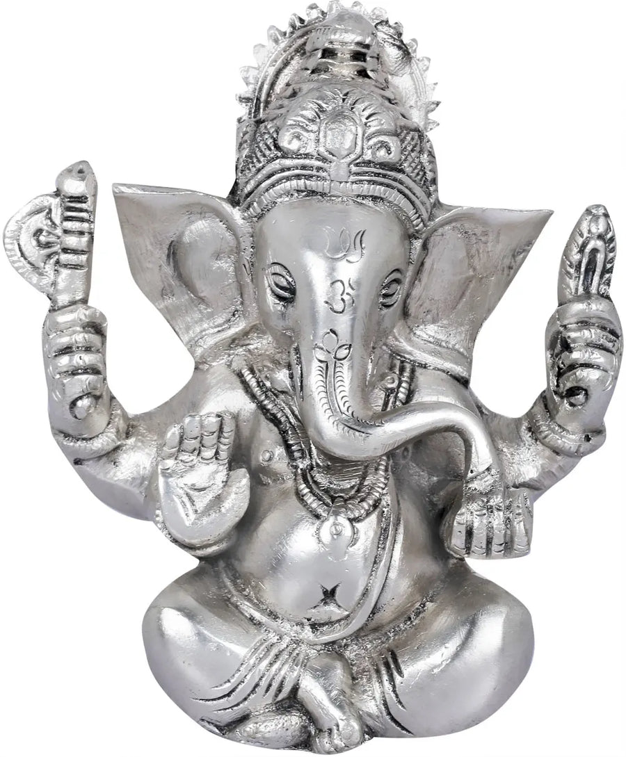 4" Handmade Ganesha Brass Idol with Large Ears
