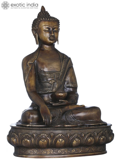 20" Lord Buddha in Bhumisparsha Mudra In Brass | Handmade | Made In India