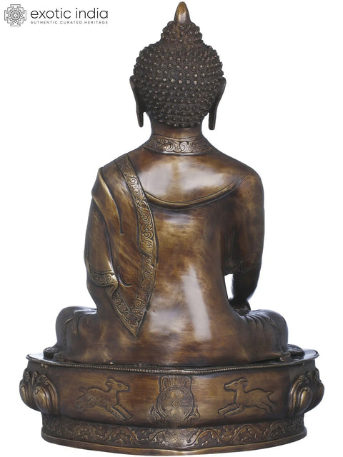 20" Lord Buddha in Bhumisparsha Mudra In Brass | Handmade | Made In India