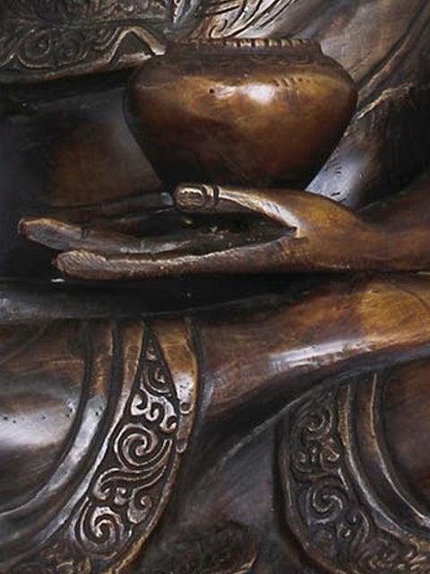 20" Lord Buddha in Bhumisparsha Mudra In Brass | Handmade | Made In India