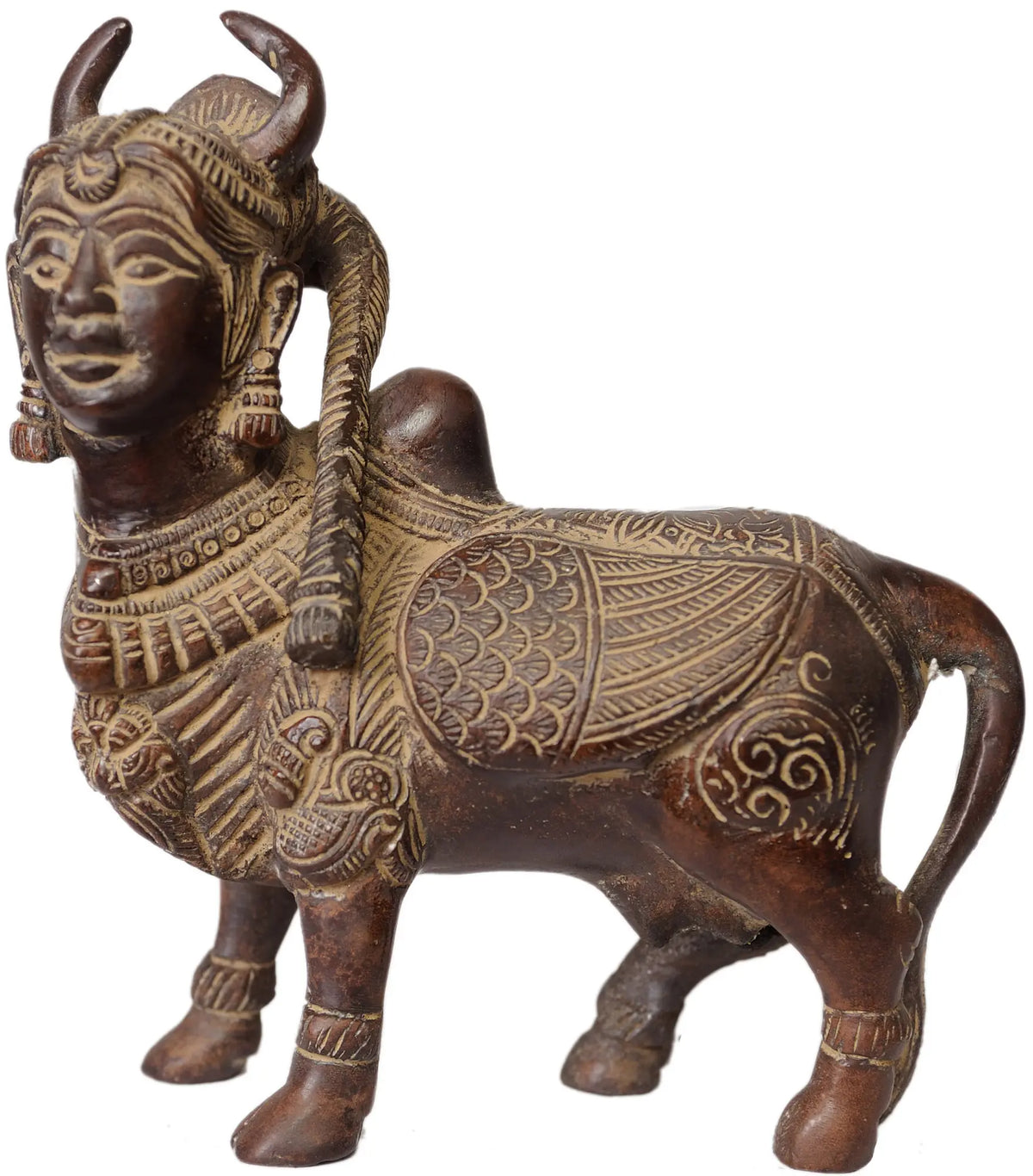 4" Kamadhenu, The Celestial Cow In Brass | Handmade | Made In India