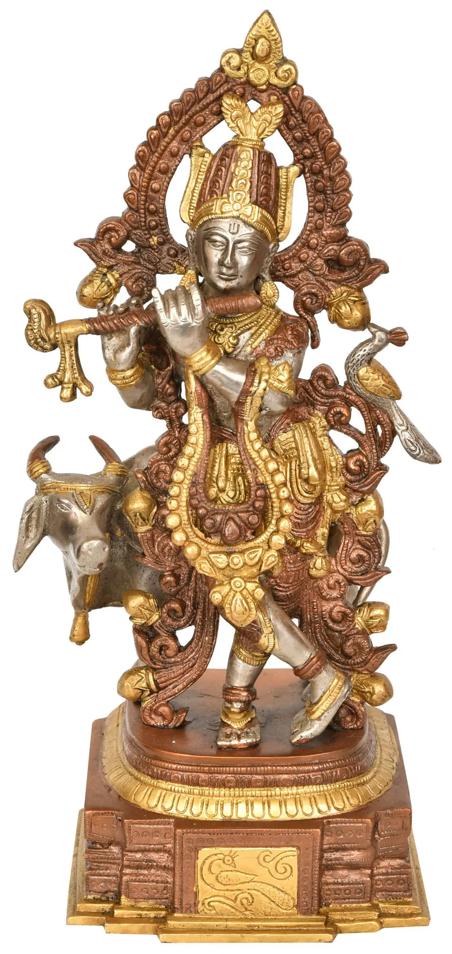 14" Venugopala Handcrafted Brass Statue for Home Decor