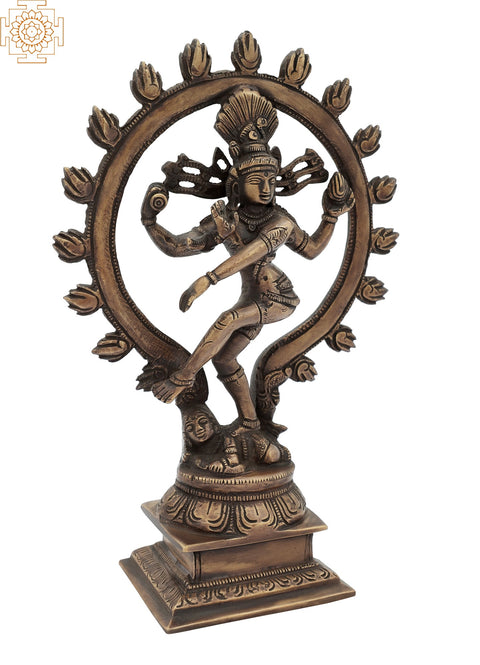 9" The Lissome Nataraja Brass Sculpture | Handmade | Made in India