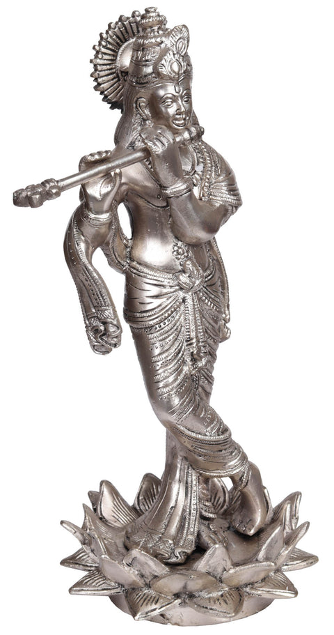 11" Krishna Brass Statue | Handcrafted Divine Sculpture | Timeless Indian Art