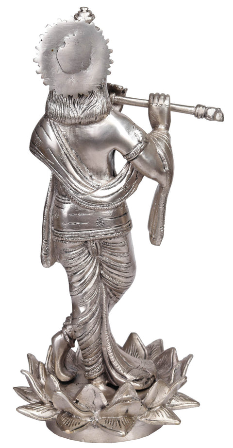 11" Krishna Brass Statue | Handcrafted Divine Sculpture | Timeless Indian Art