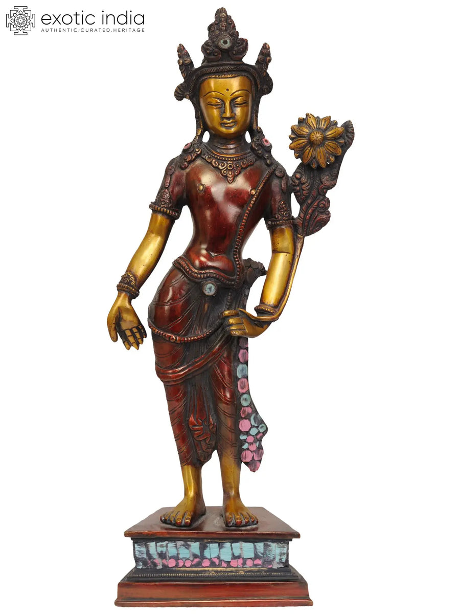 16" Padmapani Avalokiteshvara Brass Statue Handmade