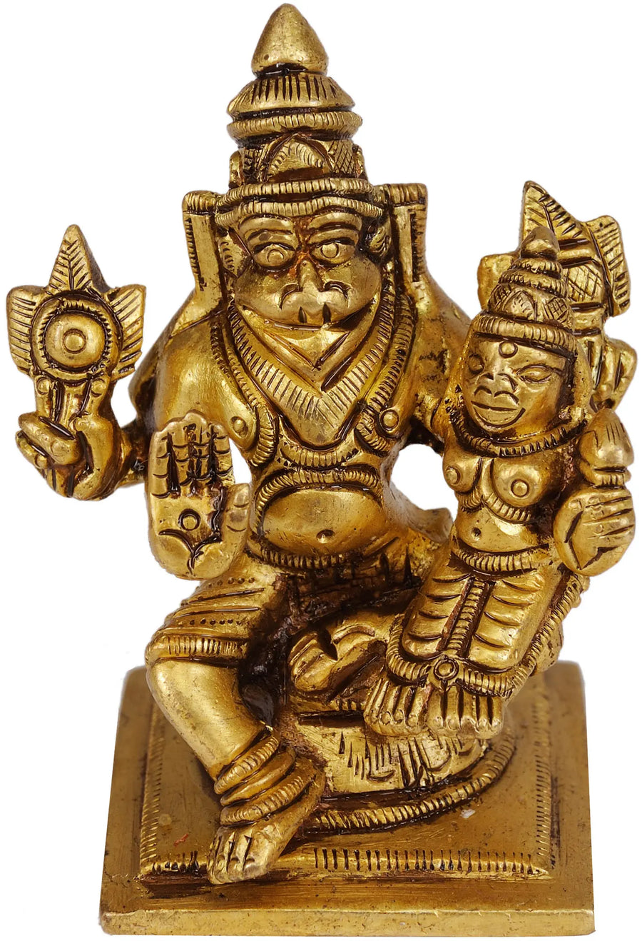 2" Small Brass Narasimha Idol with Lakshmi Handmade
