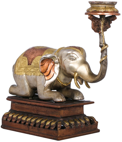 Elephant Lifting Lotus Lamp
