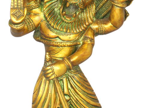 11" Lord Vishnu's Narasimha Avatara Brass Statue | Handmade | Made in India