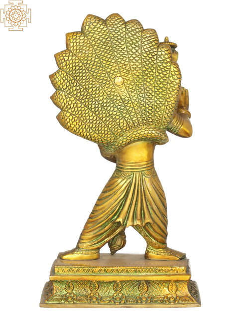 11" Lord Vishnu's Narasimha Avatara Brass Statue | Handmade | Made in India
