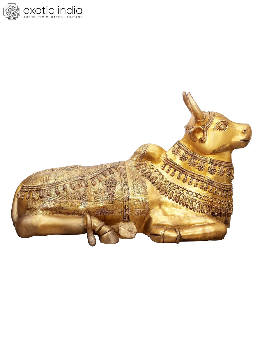 Brass Nandi Statue for Pooja - Handmade Indian Home Decor