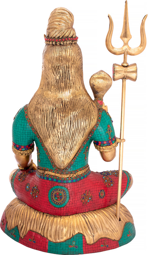 36" Blessing Lord Shiva (Large Size) In Brass | Handmade | Made In India
