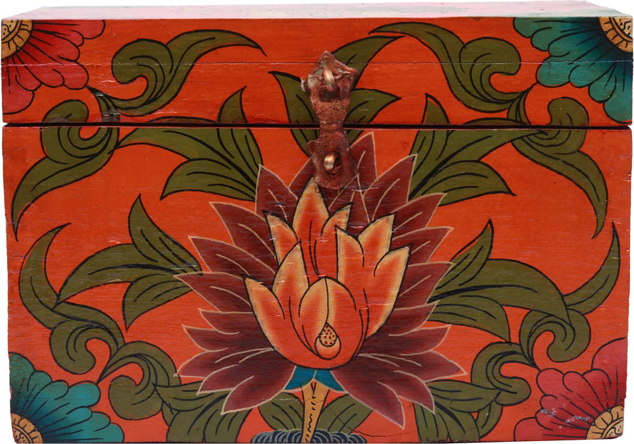 Tibetan Buddhist Double Dorje Brass Ritual Box from Nepal