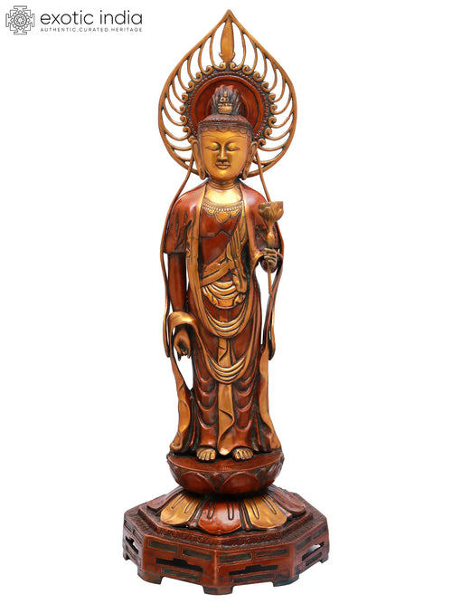 39" Large Brass Kuan Yin Avalokiteshvara Handmade Statue