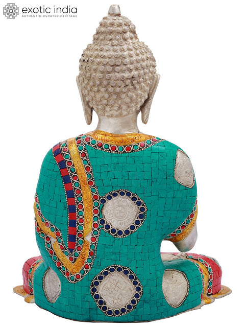 13" Gautam Buddha in Vitark Mudra In Brass | Handmade | Made In India