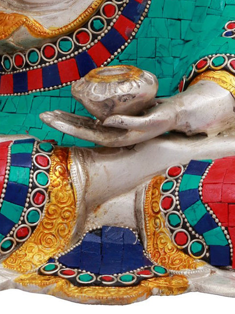 13" Gautam Buddha in Vitark Mudra In Brass | Handmade | Made In India