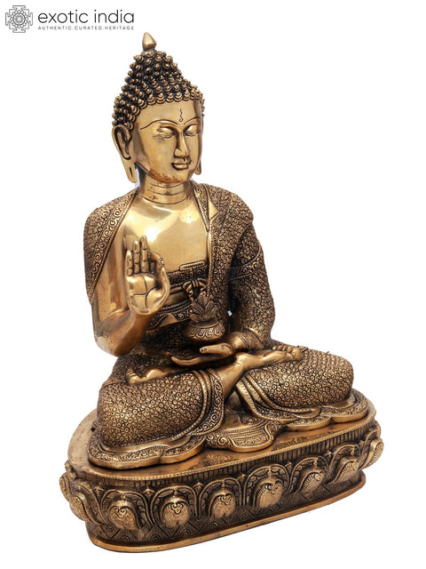 22" Preaching Buddha (Tibetan Buddhist Deity) In Brass | Handmade | Made In India