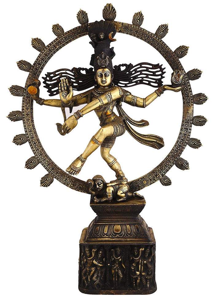24" Lord Nataraj Handmade Brass Statue for Home Decor