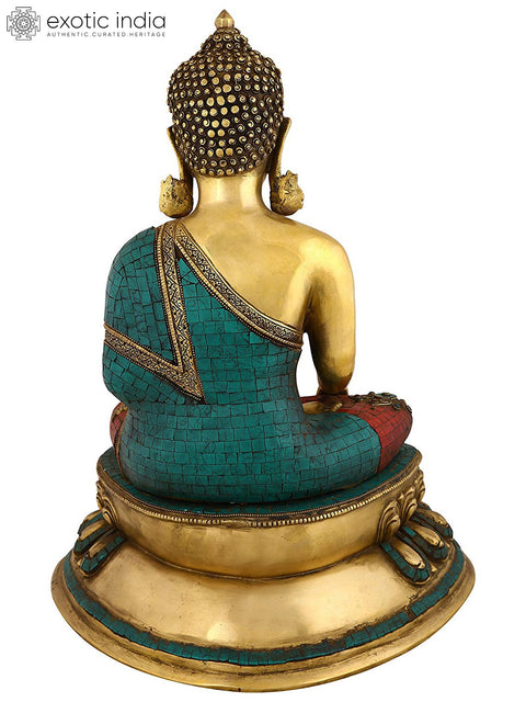 21" Buddha Brass Statue In Brass | Handmade | Made In India