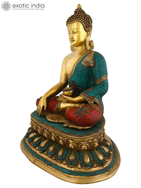 21" Buddha Brass Statue In Brass | Handmade | Made In India