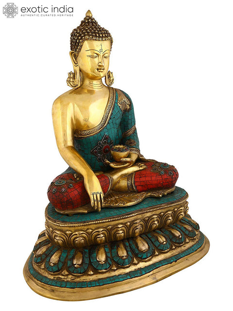 21" Buddha Brass Statue In Brass | Handmade | Made In India