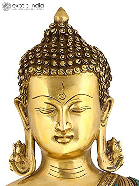 21" Buddha Brass Statue In Brass | Handmade | Made In India