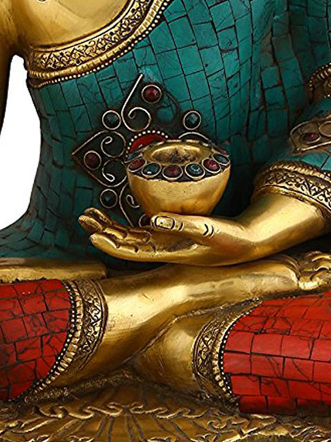 21" Buddha Brass Statue In Brass | Handmade | Made In India