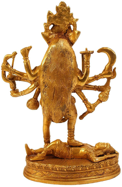 11" Maa Kali Brass Statue In Brass | Handmade | Made In India
