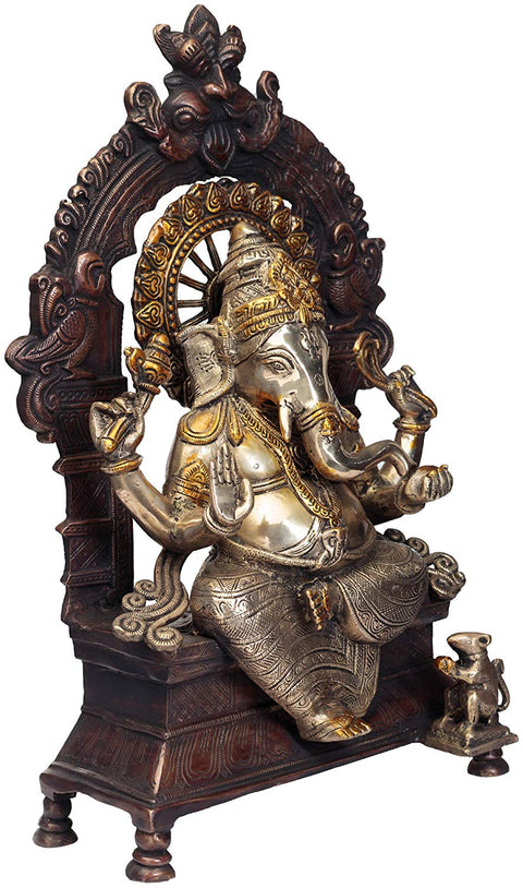 19" Hindu God Ganesha Brass Statue In Brass | Handmade | Made In India