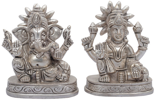 3" Lakshmi Ganesha Handmade Brass Statues