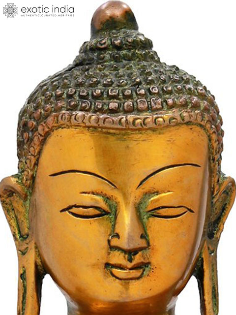 9" Tibetan Buddhist Shakyamuni Buddha in Preaching Mudra In Brass | Handmade | Made In India