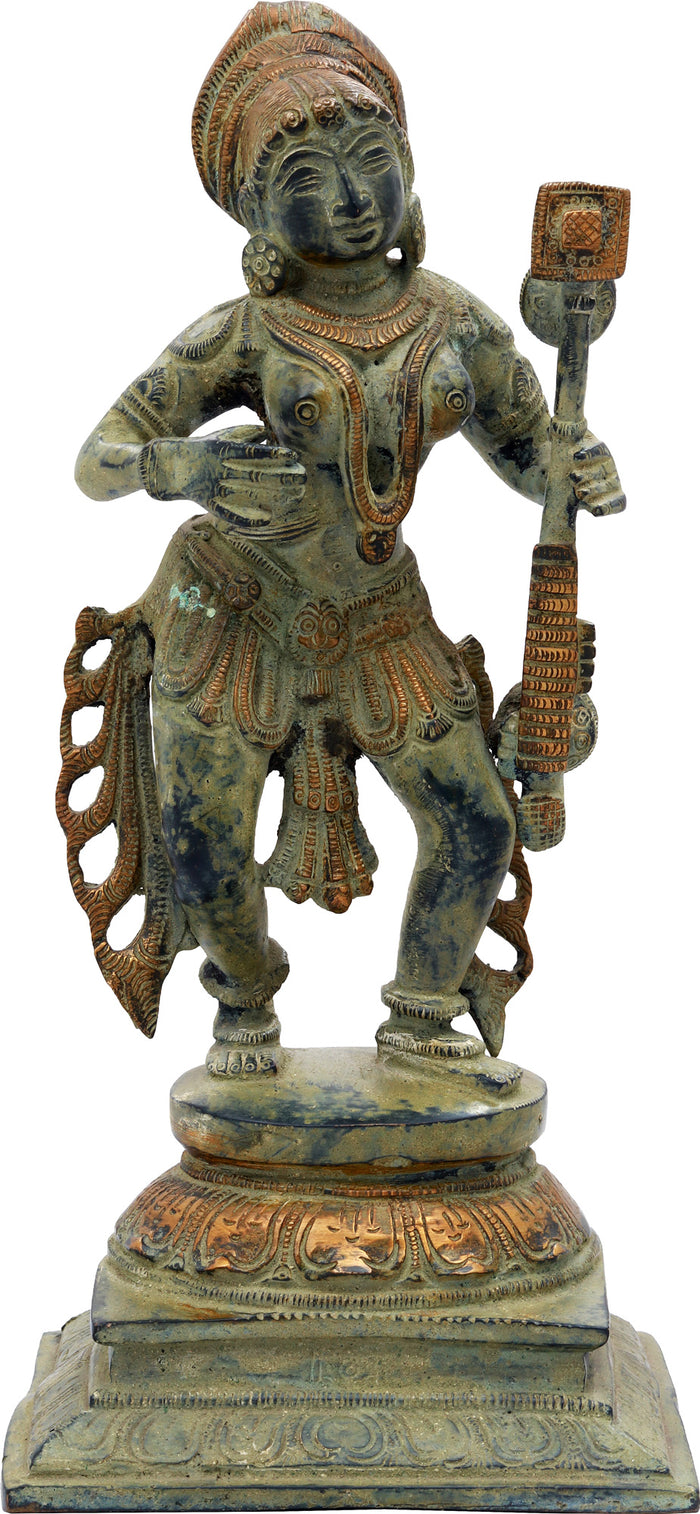 11" Apsara Handmade Brass Statue for Home Decor