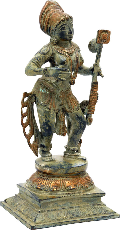 11" Apsara - Who Enchants Everyone With Her Music In Brass | Handmade | Made In India