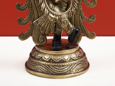 13" Brass Lord Krishna Playing Flute