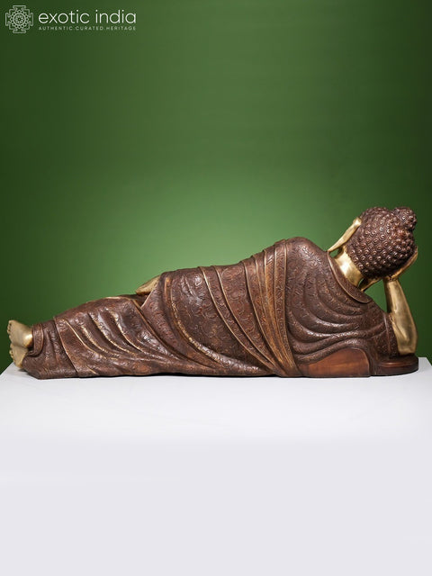 50" Large Brass Relaxing Buddha