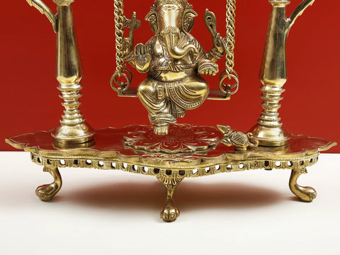 16" Superfine Brass Ganesha on Swing